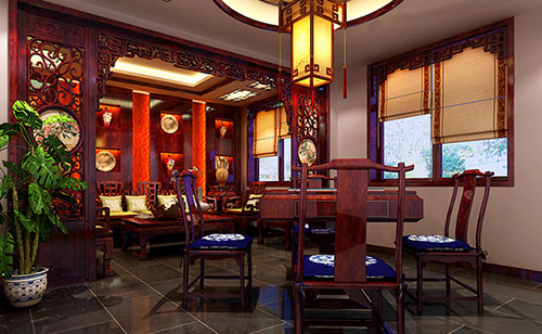 武陵古典中式风格茶楼包间设计装修效果图