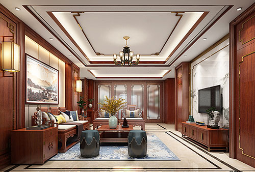 武陵小清新格调的现代简约别墅中式设计装修效果图